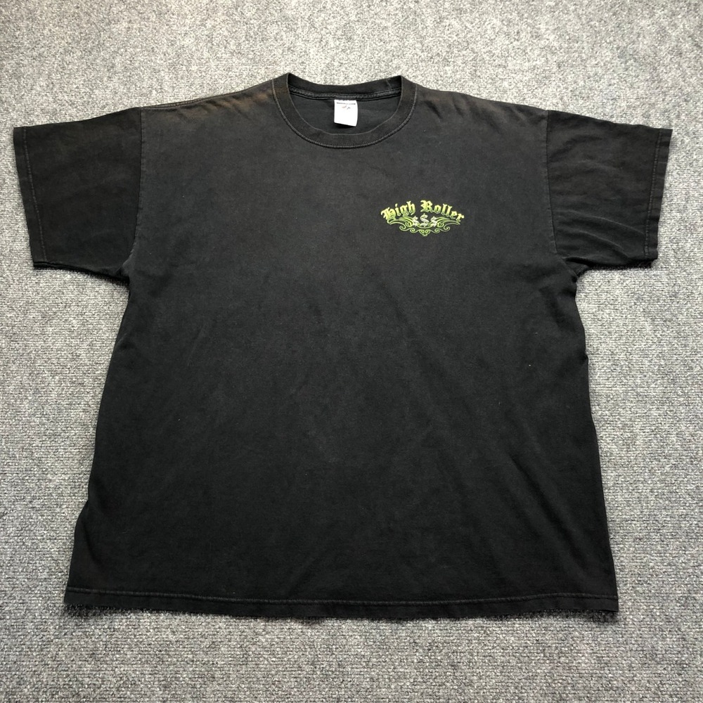 Jerzees Mens High Roller Las Vegas Dice Graphic T-Shirt Black 2XL Heavyweight